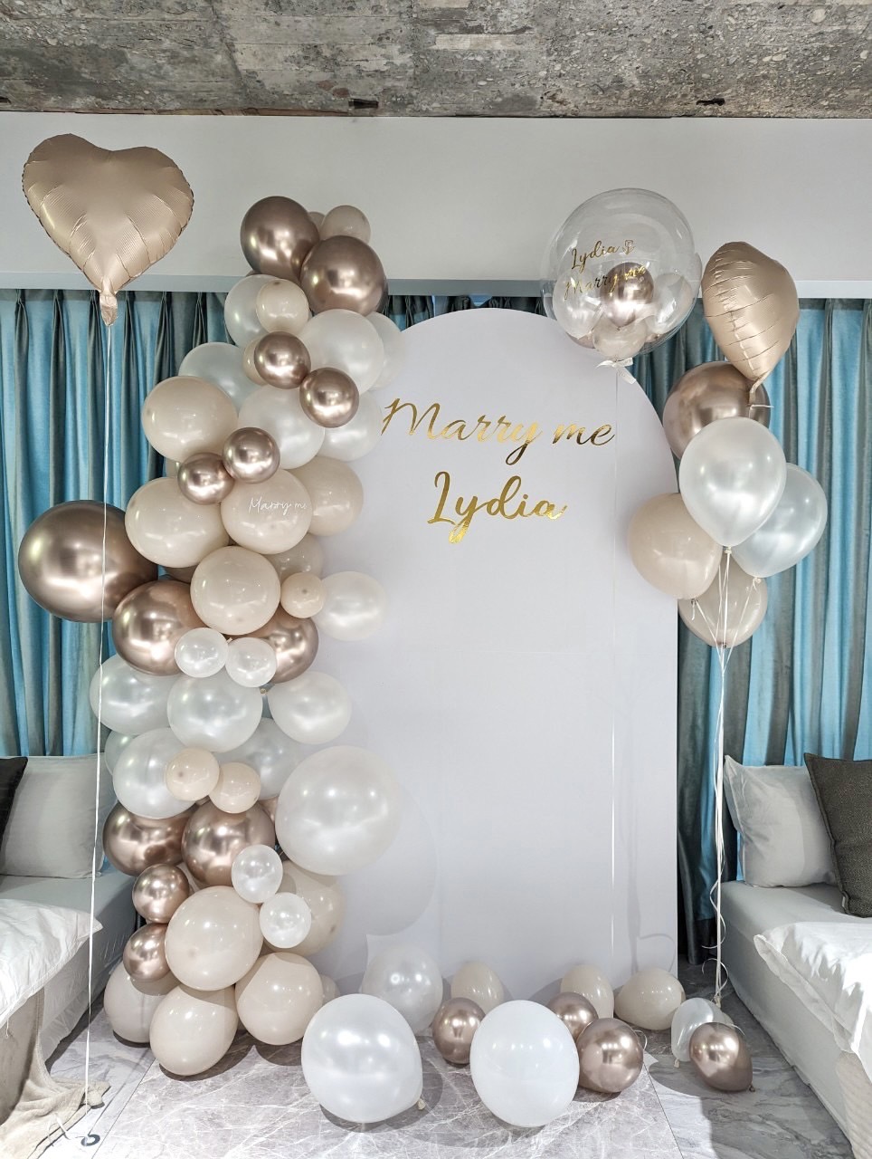 熱銷第一質感配色 求婚背板佈置